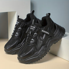 Women's Faux Leather Chunky Sneakers Non Slip Running Shoes