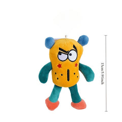 2pcs Big Eyed Monster Plush Toy Keychains Soft Huggable Stuffed A
