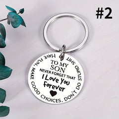 To My Daughter Son I Love You Forever Keychain Metal Key Ring Graduation Gift