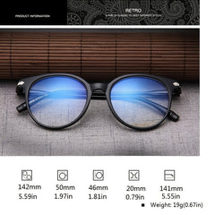 Round Frame Clear Lens Glasses Rivet Decor Eyewear