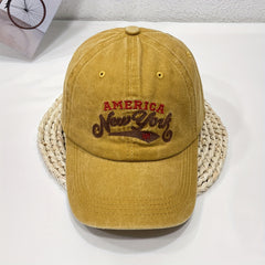 YORK Embroidery Baseball Cap Vintage Washed Distressed Cotton Dad Hat Unisex