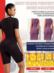 Women's Body Slimming Sauna Jumpsuit with Zipper
