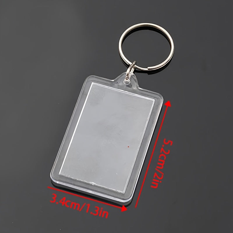3pcs Acrylic Photo Frame Keyring Clear Picture Keychain Gift Artwork