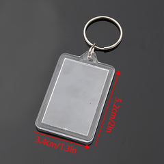3pcs Acrylic Photo Frame Keyring Clear Picture Keychain Gift Artwork