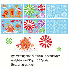 Christmas Gingerbread Man Snowman Sticker Decoration