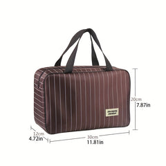 Striped Toiletry Bag Waterproof Travel Business Trip Storage Cosmetic Bag