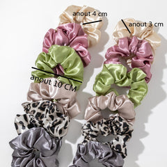 12PCS Satin Scrunchie Set Oversized Pastel Hair Tie Bracelet