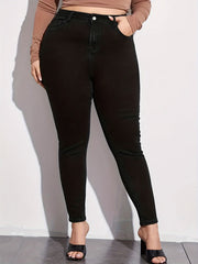  High Rise Skinny Jeans with Button Fly