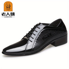 Laorentou Men's Leather Pointed Toe Dress Shoes for Wedding