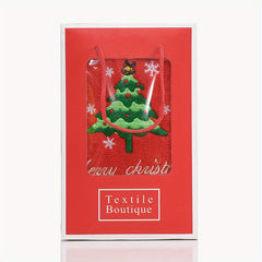 2pcs Christmas Embroidered Hand Towel Soft Face Towel for Bathroom