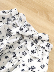 Girl's 2pcs Top & Floral Pattern Skirt Set Ruffle Decor Casual Kid's Clothes