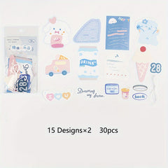 30 Sheets Sponge of Paradise Series Cartoon Journal DIY Collage Decoration