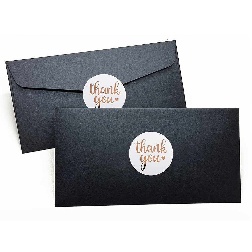 500pcs Rose Foil Thank You Stickers for Business Decoration