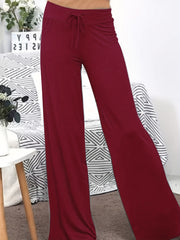  Casual Pants Women's Plus Solid Elastic Drawstring High Rise Trousers