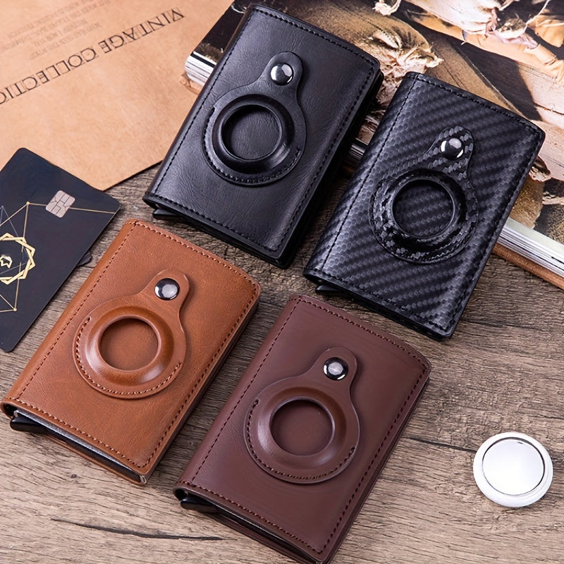 Carbon Fiber Airtag Wallet Men's Business ID Credit Card Holder