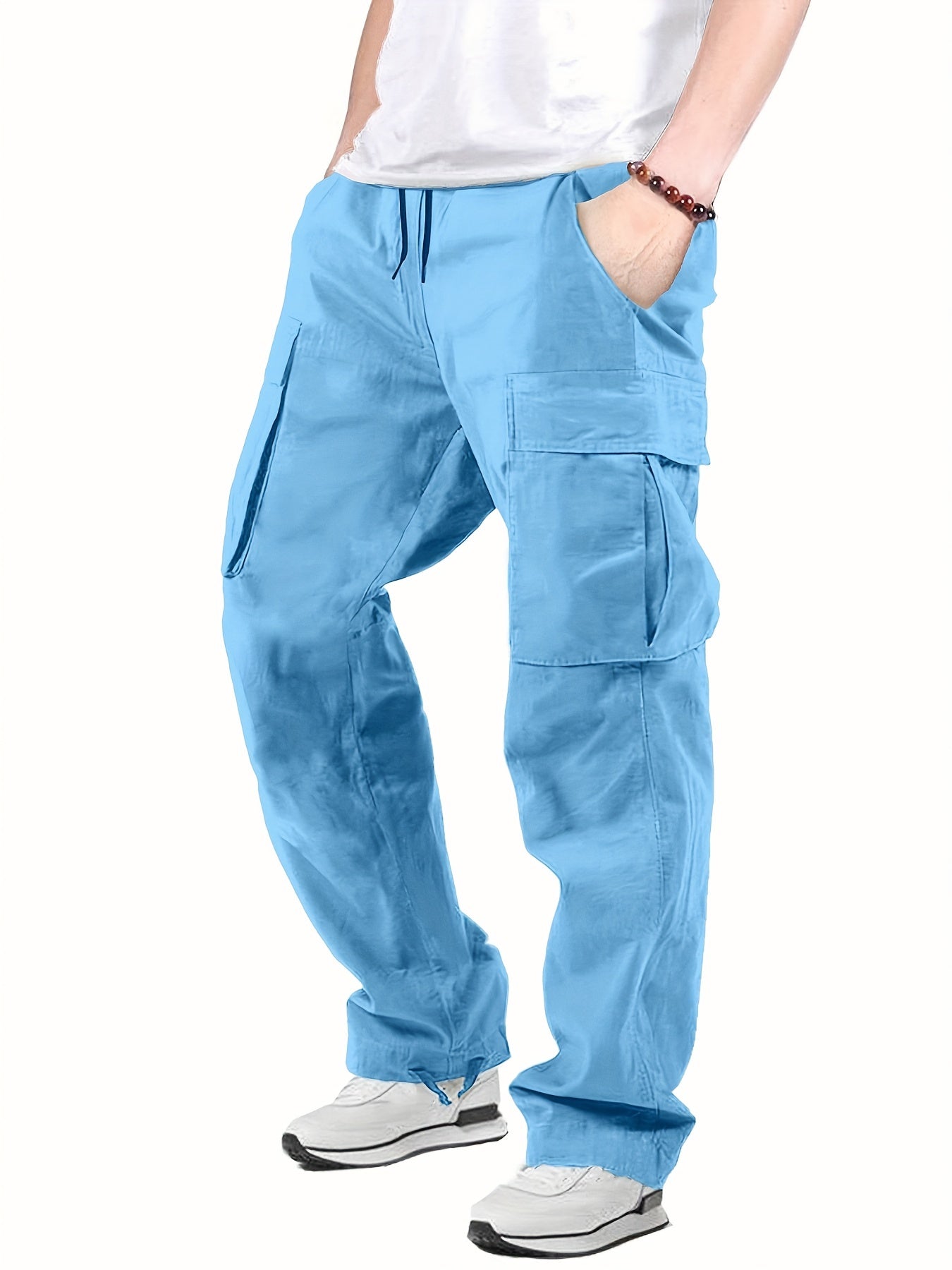 Men's Straight Leg Cargo Pants with Flap Pockets