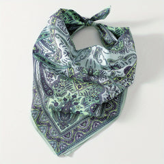Paisley Print Hair Band Silk Formal Square Neck Scarf