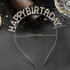Crystal Happy Birthday Tiara Crown Headband