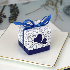 50pcs Peach Heart Candy Chocolate Party Favor Box for Birthdays Weddin