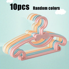 10pcs Kids Clothes Hanger PP Material Bow Wardrobe