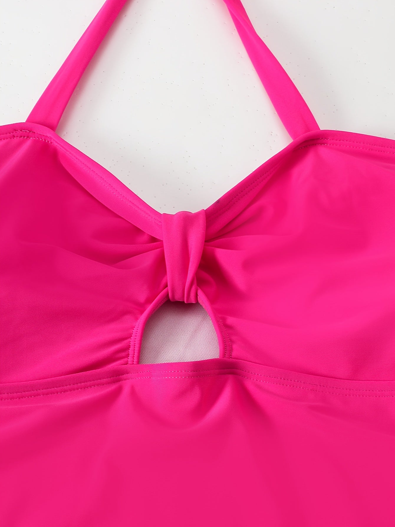  Keyhole Halter One Piece Bathing Suit