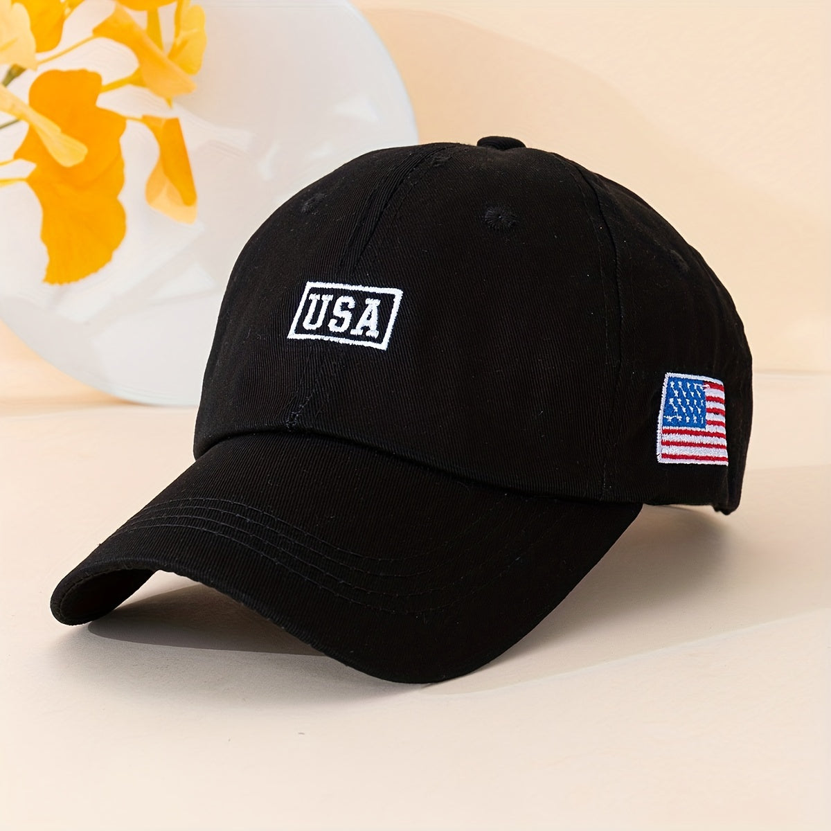 Flag Embroidery Baseball Cap Solid Sun Hat Unisex Golf Dad