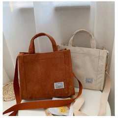 Women Cotton Zipper Handbag Retro Art Canvas Crossbody Bag