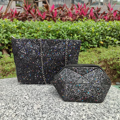 Geometric Chains Messenger Bag for Women - Fold Over Crossbody Bag