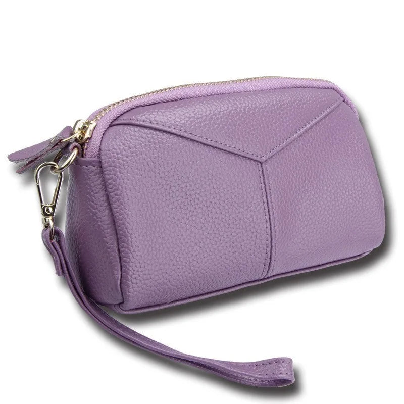 Women Clutch Bag Cow Leather Wristlet Evening Party Bag