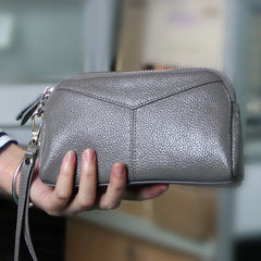 Women Clutch Bag Cow Leather Wristlet Evening Party Bag