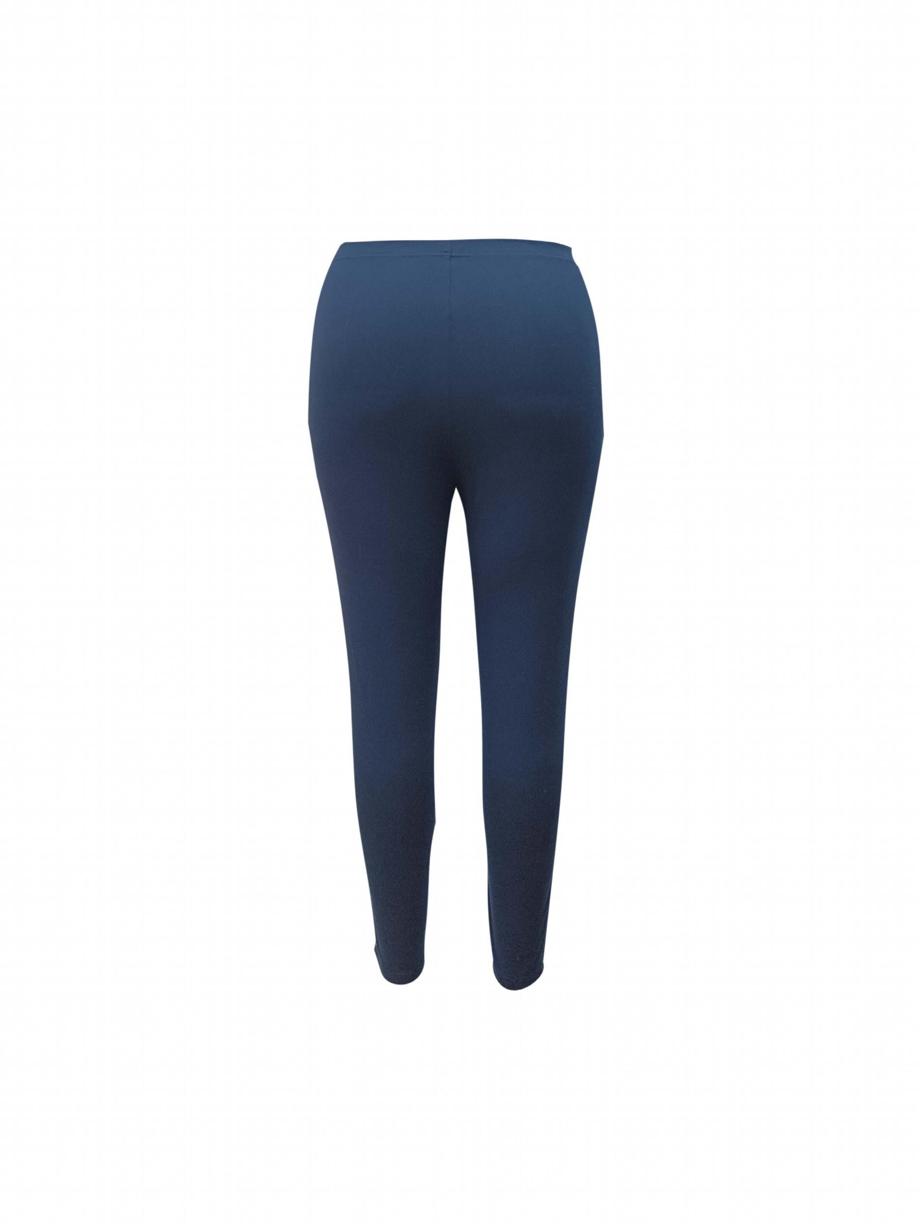  High Rise Skinny Trousers Button Decor