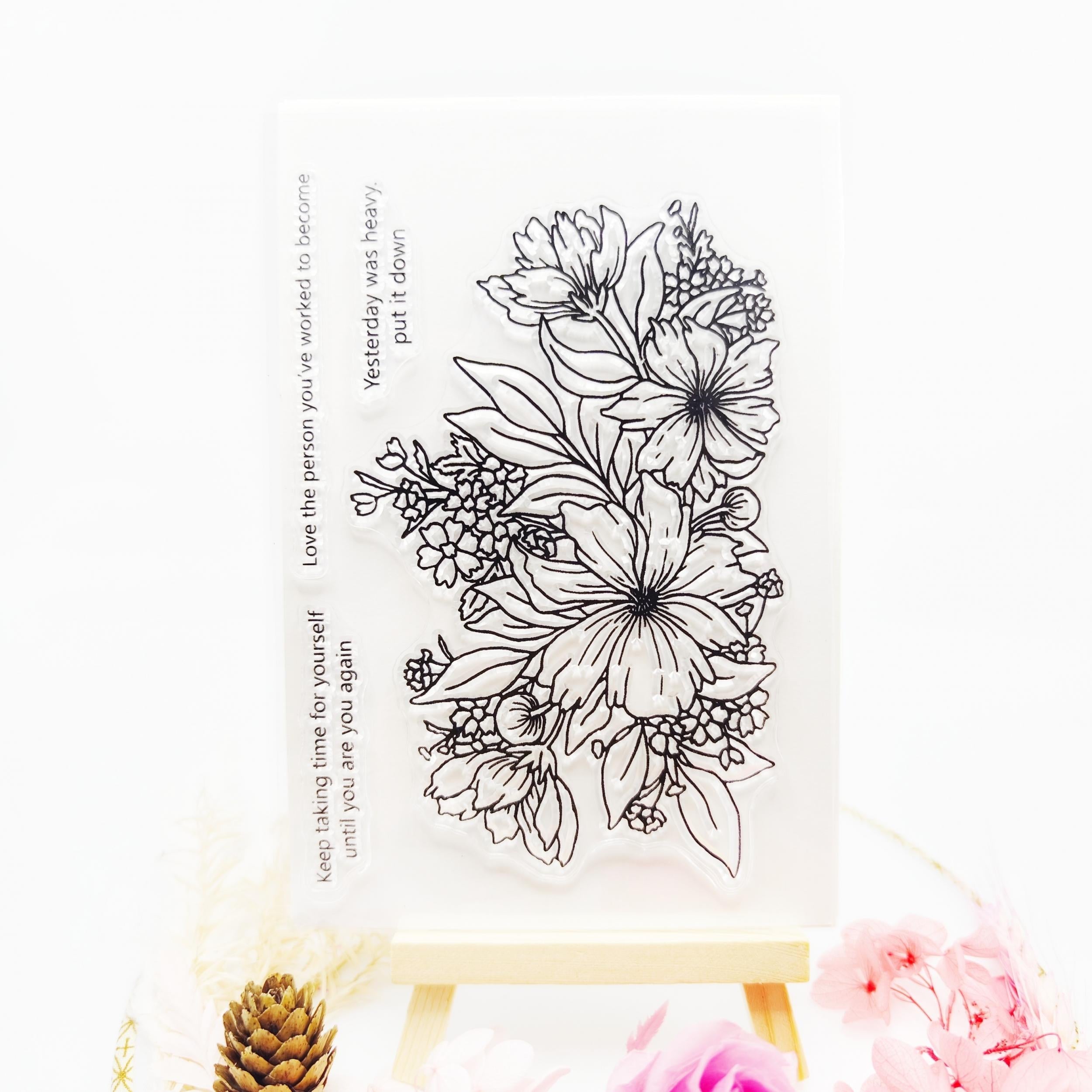 Flower Seal Stamp DIY Silicone Transparent Stamp Birthday Gift