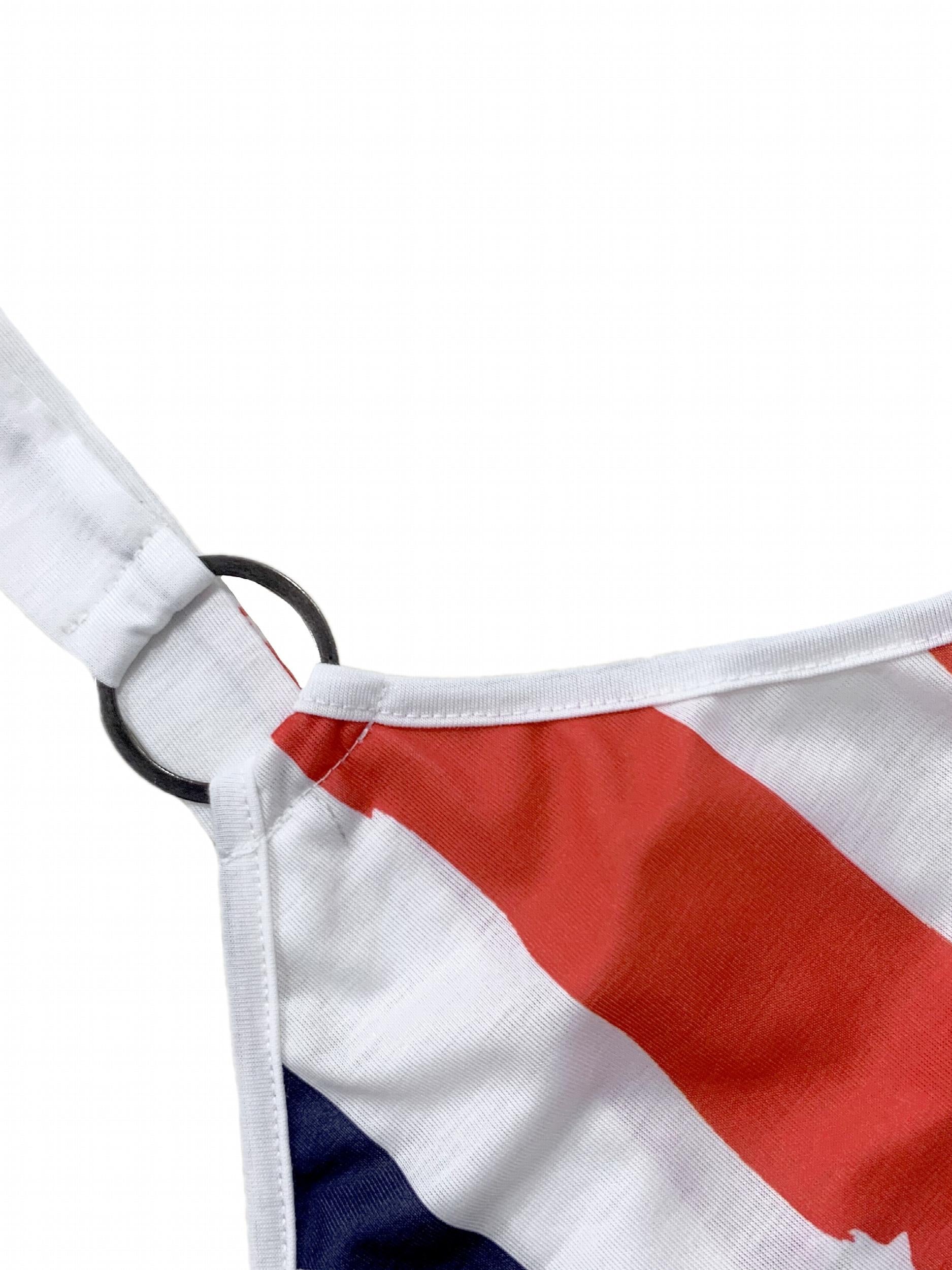  Independence Flag Print V-Neck Tank Top