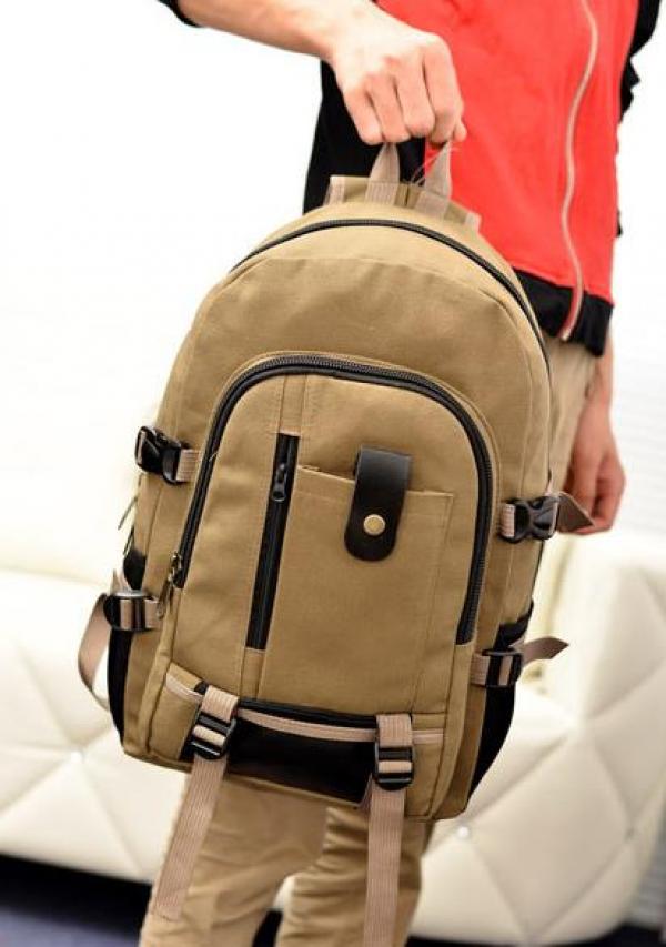 Men's Large Canvas Backpack Schoolbag Casual Travel Rucksack
