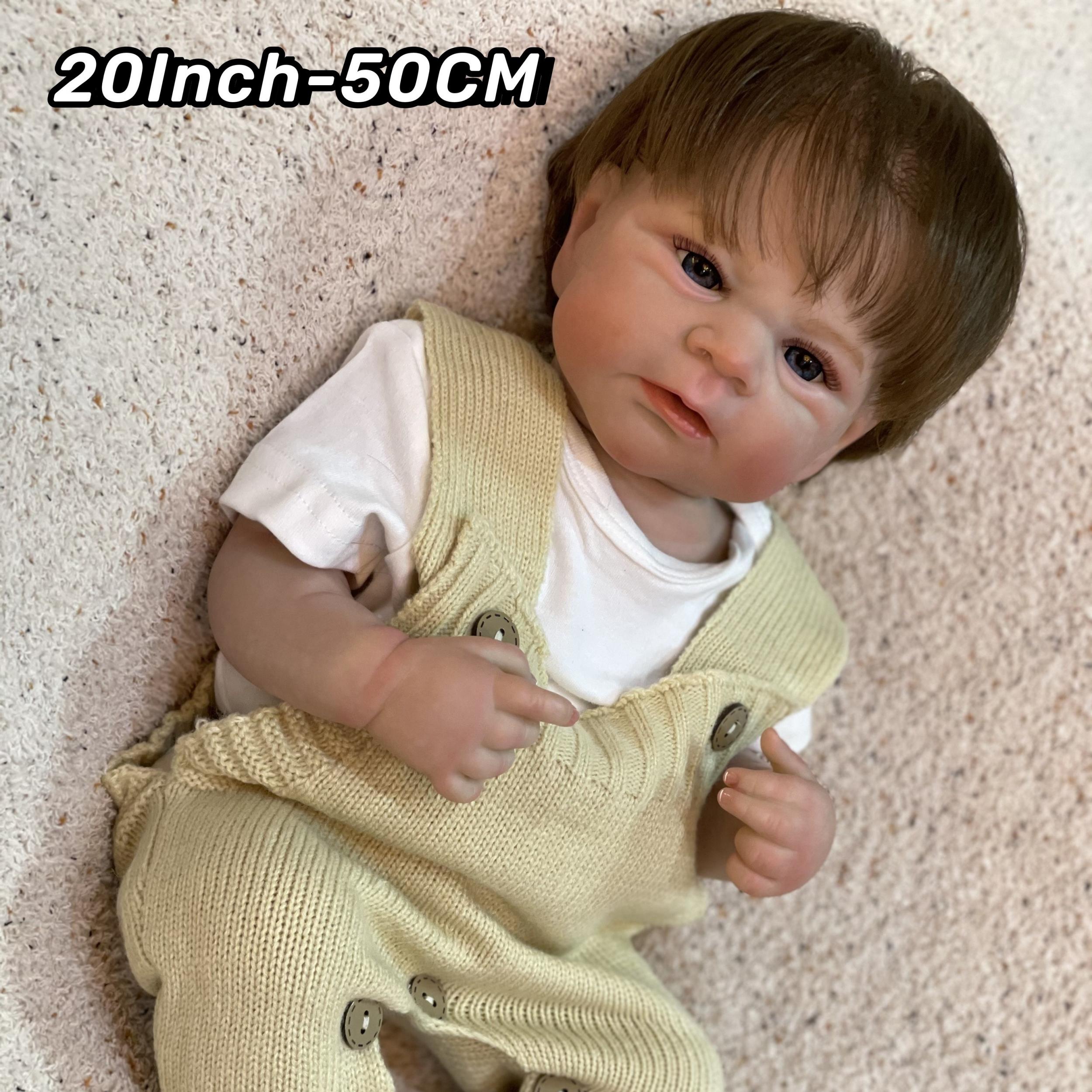 18 Inch Elijah Reborn Doll - Realistic 3D Painted Vinyl Doll with Root Hair
