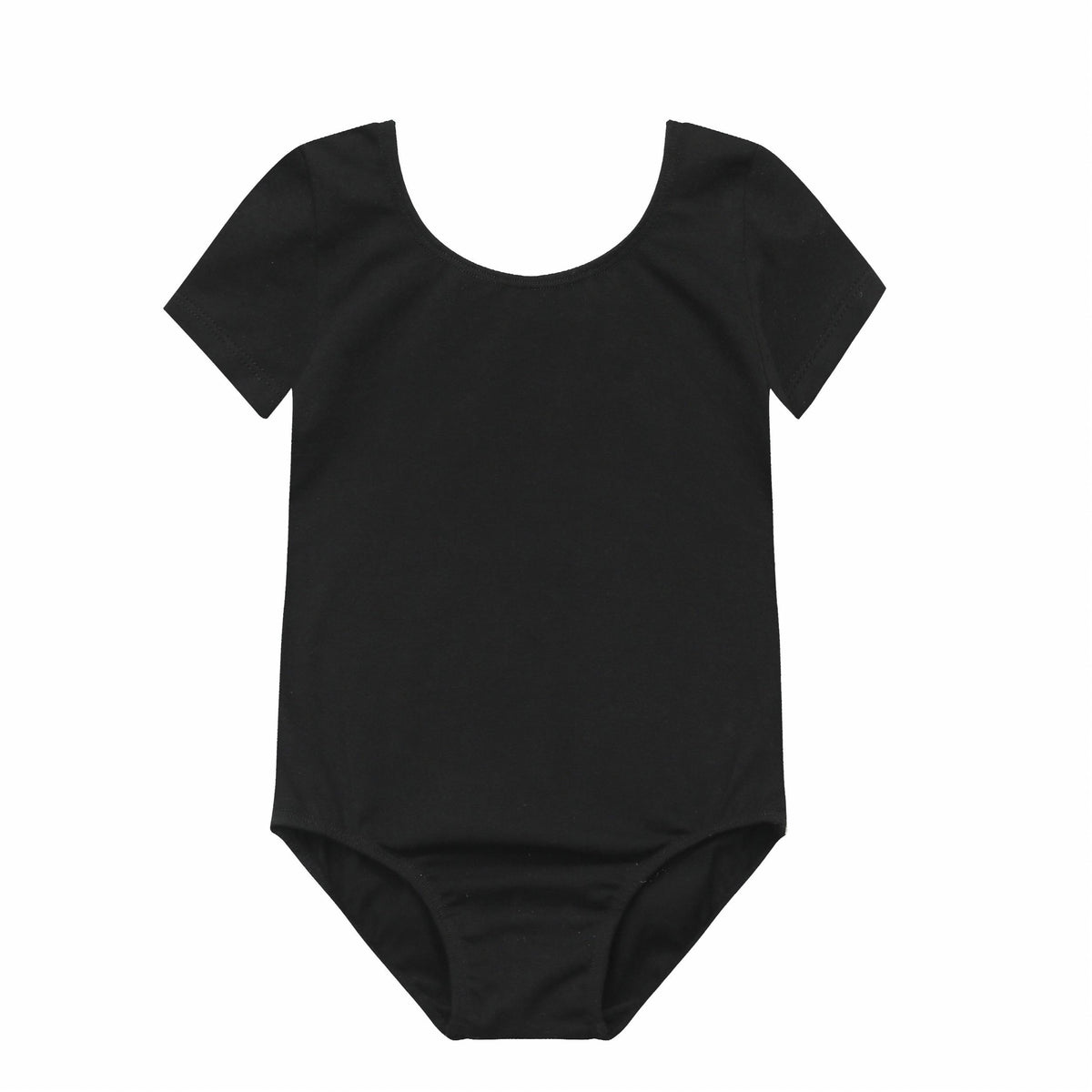 Girls Skinny Ballet Short Sleeve Bodysuit for Dance Training