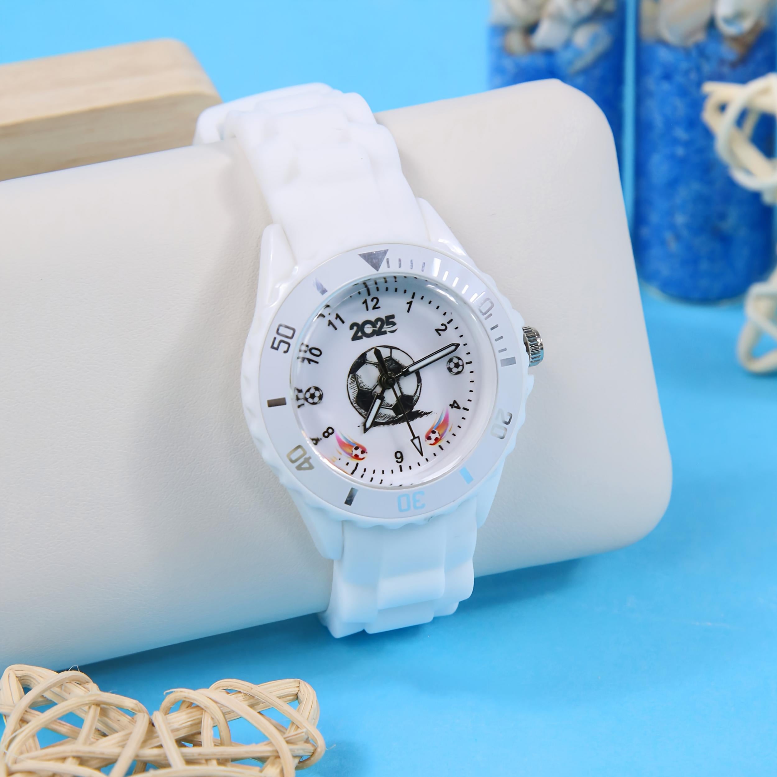 Boys' Sports Quartz Watch with Date Display and Silicone Strap