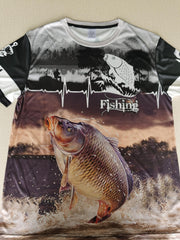 Men's 3D Fishing Print Mid Stretch T-shirt for Outdoor Summer