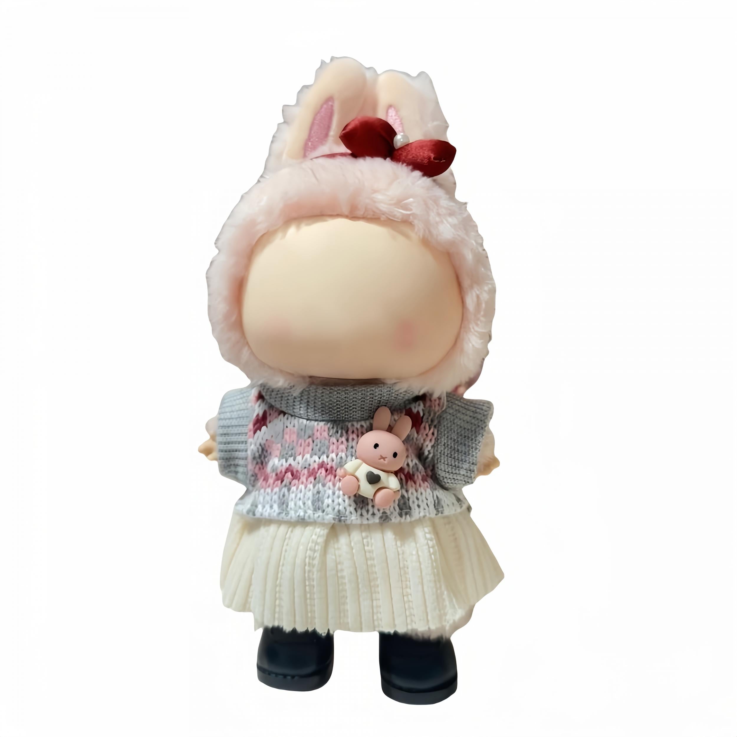 Gray Bunny Dress for 7 Inch Dolls