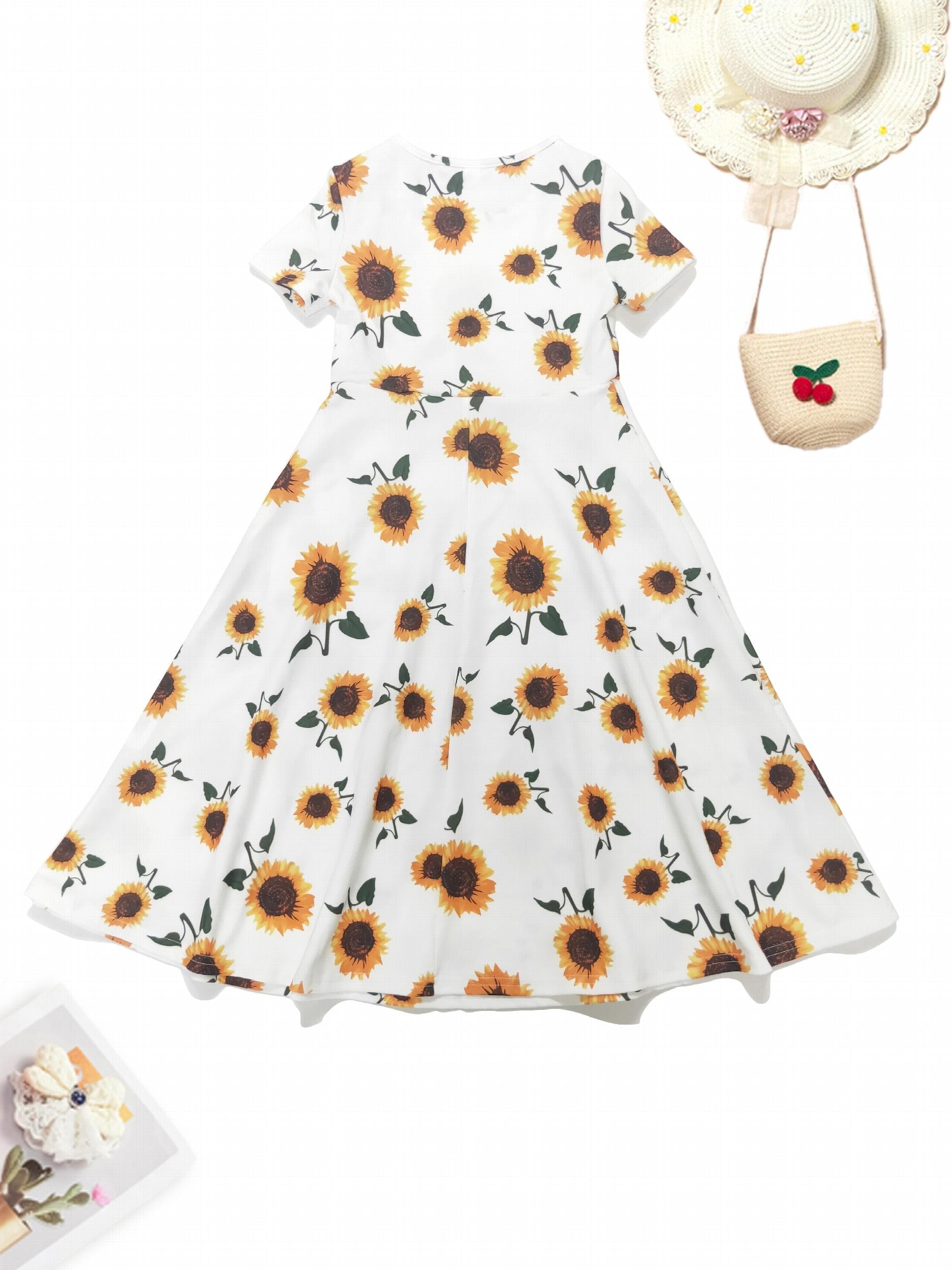 Girls' Pink Floral Princess Dress For Party