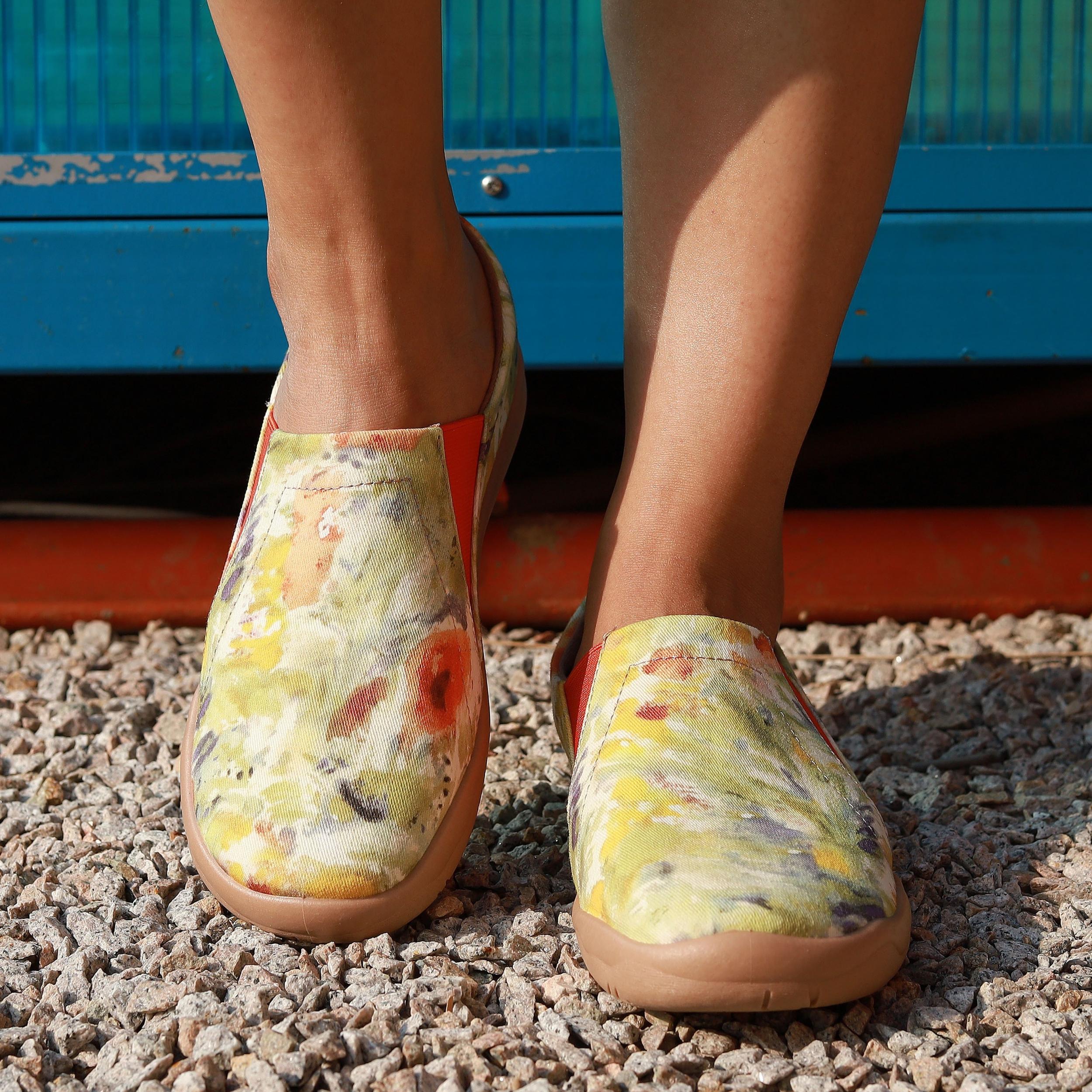 Women's Tie dye Slip On Canvas Shoes Comfy Travel Shoes