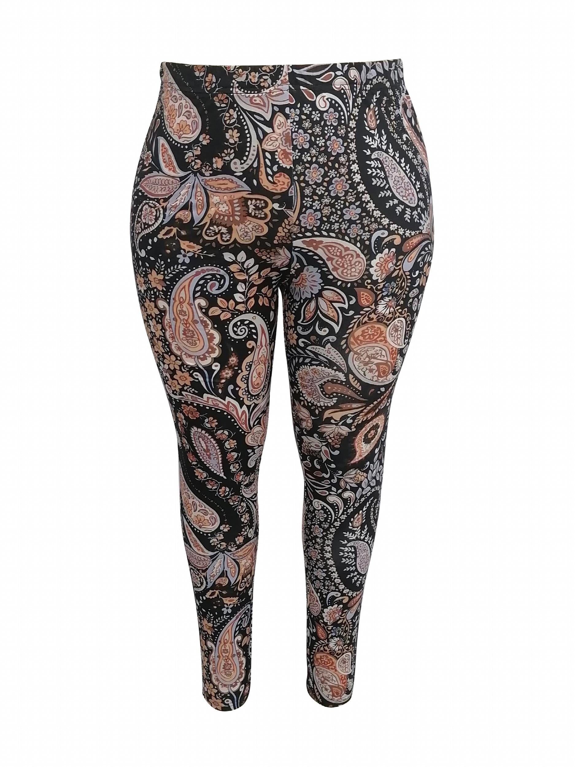 Boho Paisley Print High Rise Leggings