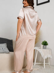  Silk Satin Short Sleeve Pajamas Set
