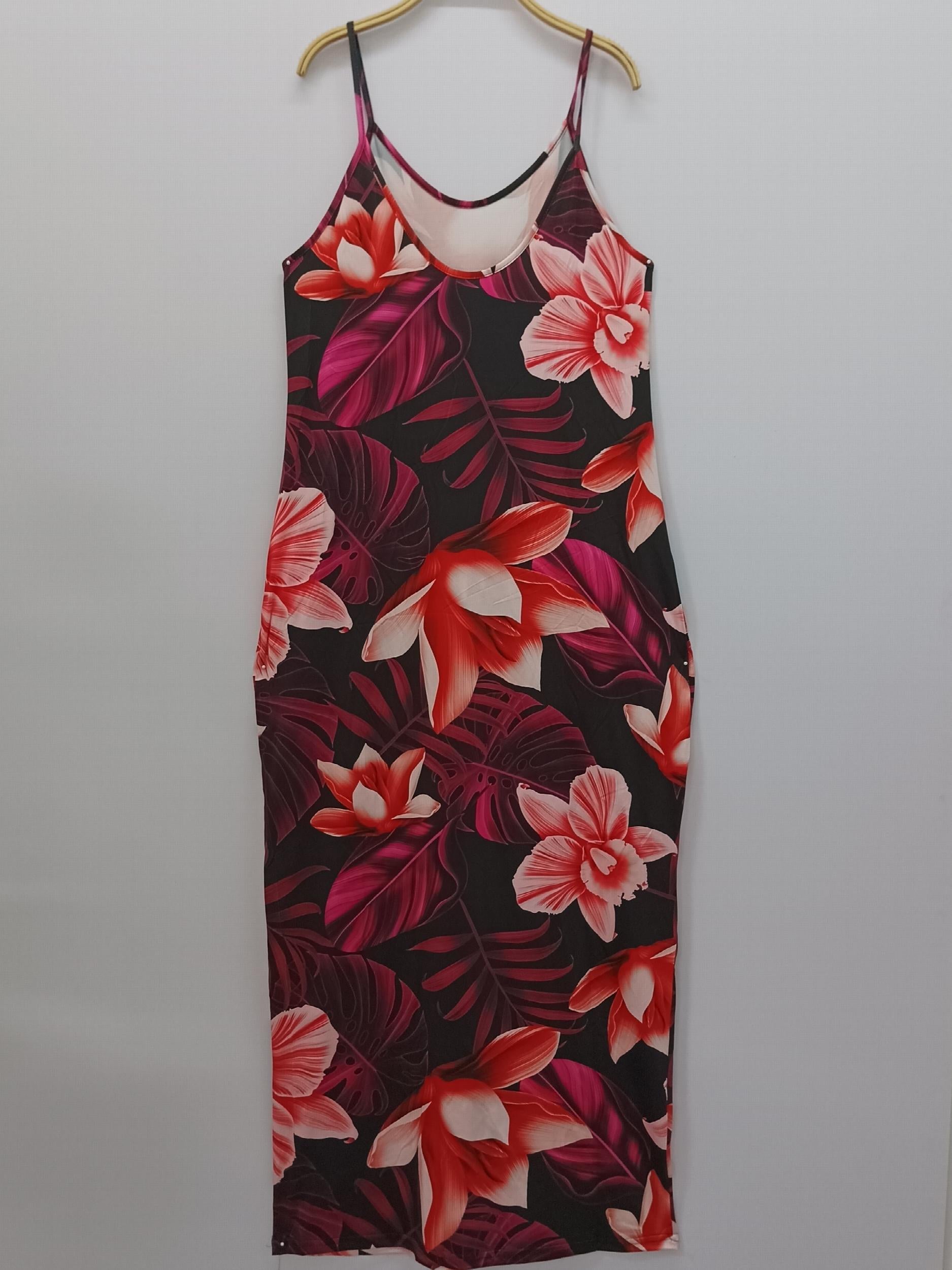  Boho Dress Floral Print V Neck Maxi Dress