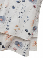 Floral Print Plus Size Tank Top, Round Neck, Medium Stretch