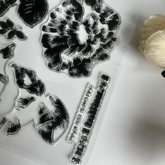 Flower & Butterfly Clear Stamp Set for Card Making & Scrapbooking