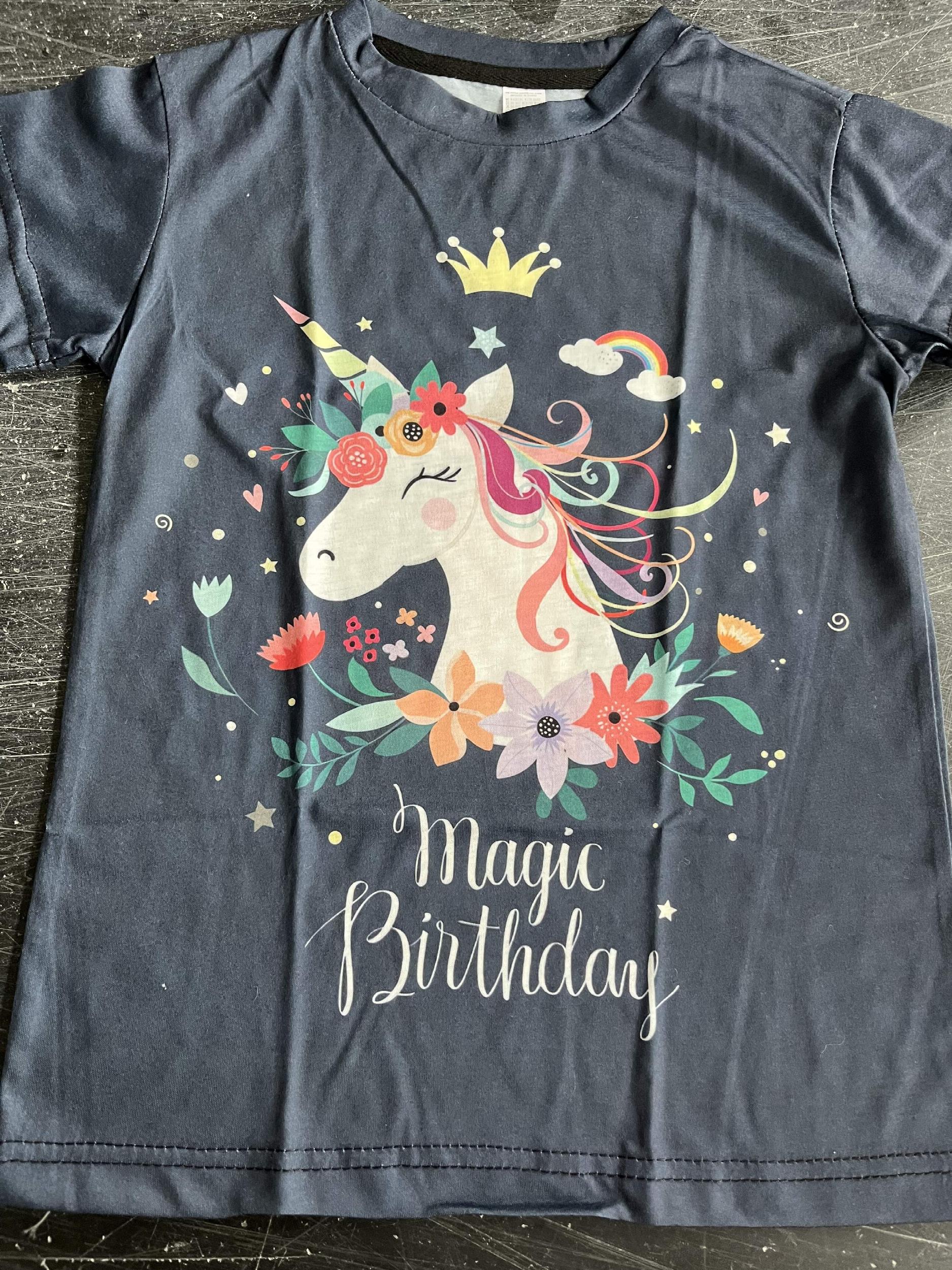 Girl's Floral Pony T-shirt 3D Print Short Sleeve Tee For Summer