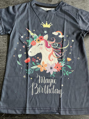 Girl's Floral Pony T-shirt 3D Print Short Sleeve Tee For Summer
