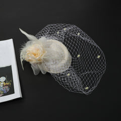 Women Hair Clip Flower Faux Feather Head Piece for Derbyhat