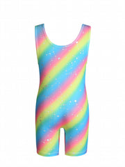 Girls Sleeveless Athletic Jumpsuit Gymnastics Leotards Outfit